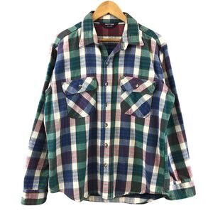 Vintage Mighty Mac Plaid  Flannel Long‎ Sleeve Shirt Mens size L